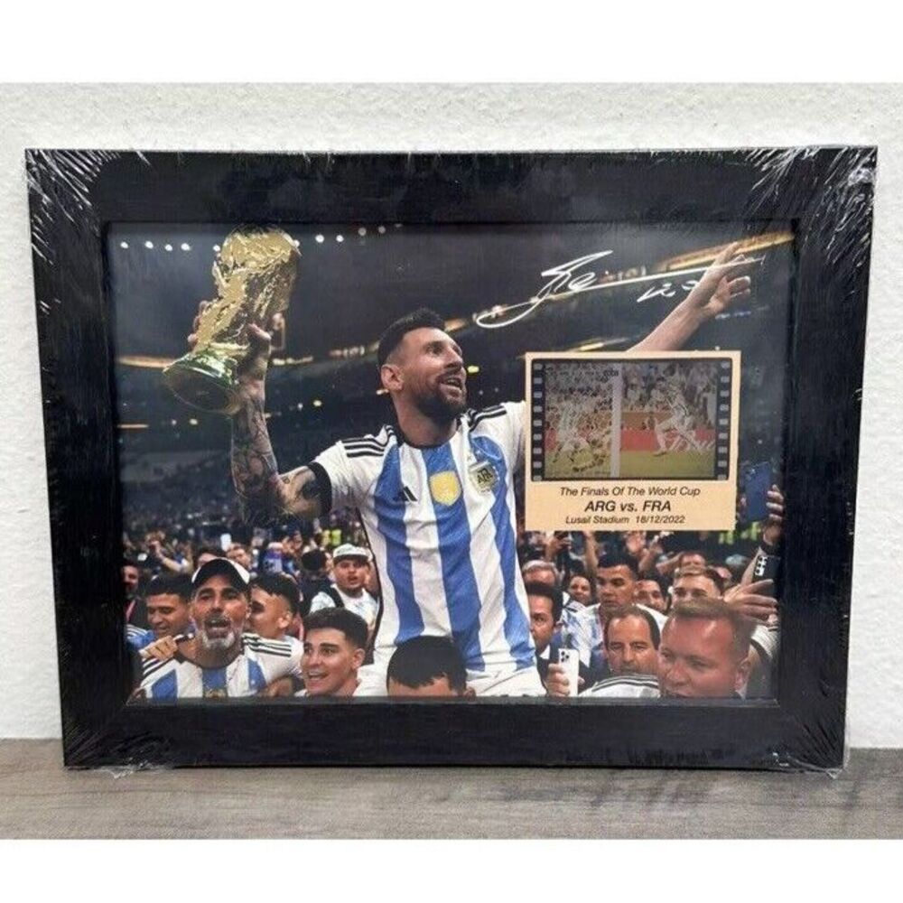 LIONEL MESSI Argentina VS France World Cup Champions 2022 FRAMED 9x7" New Sealed